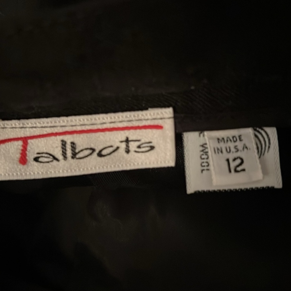 Talbots Linen Wool Blend Midi Black Skirt Size 12 - Picture 6 of 6